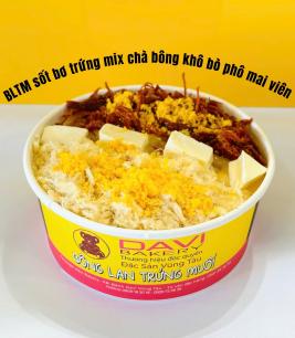 SỐT BƠ TRỨNG MIX CHÀ BÔNG + PHÔ MAI VIÊN + KHÔ BÒ