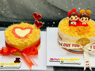 Mẫu bánh kem bông lan trứng muối Davi dành cho các cặp đôi 💕💕